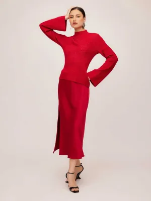 Brielle Flare Sleeve Sweater Drop Shoulder Cut