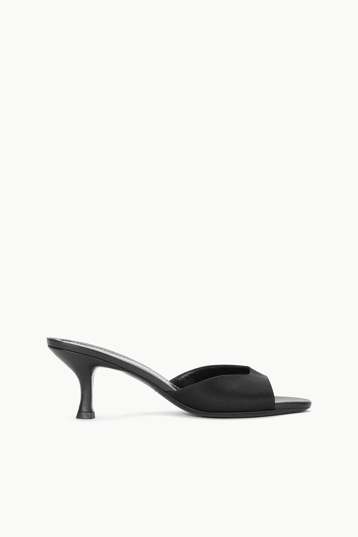 BRIGITTE MULE | BLACK SATIN Durable Sole Evening Heels for Bridesmaids