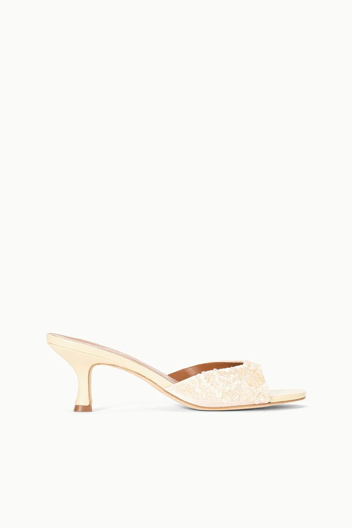 mesh construction Pointed Toe Pumps BRIGITTE MULE | CREAM SEQUINS
