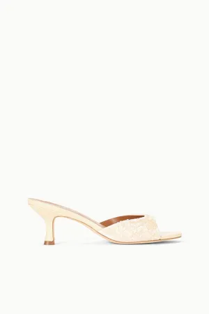 mesh construction Pointed Toe Pumps BRIGITTE MULE | CREAM SEQUINS