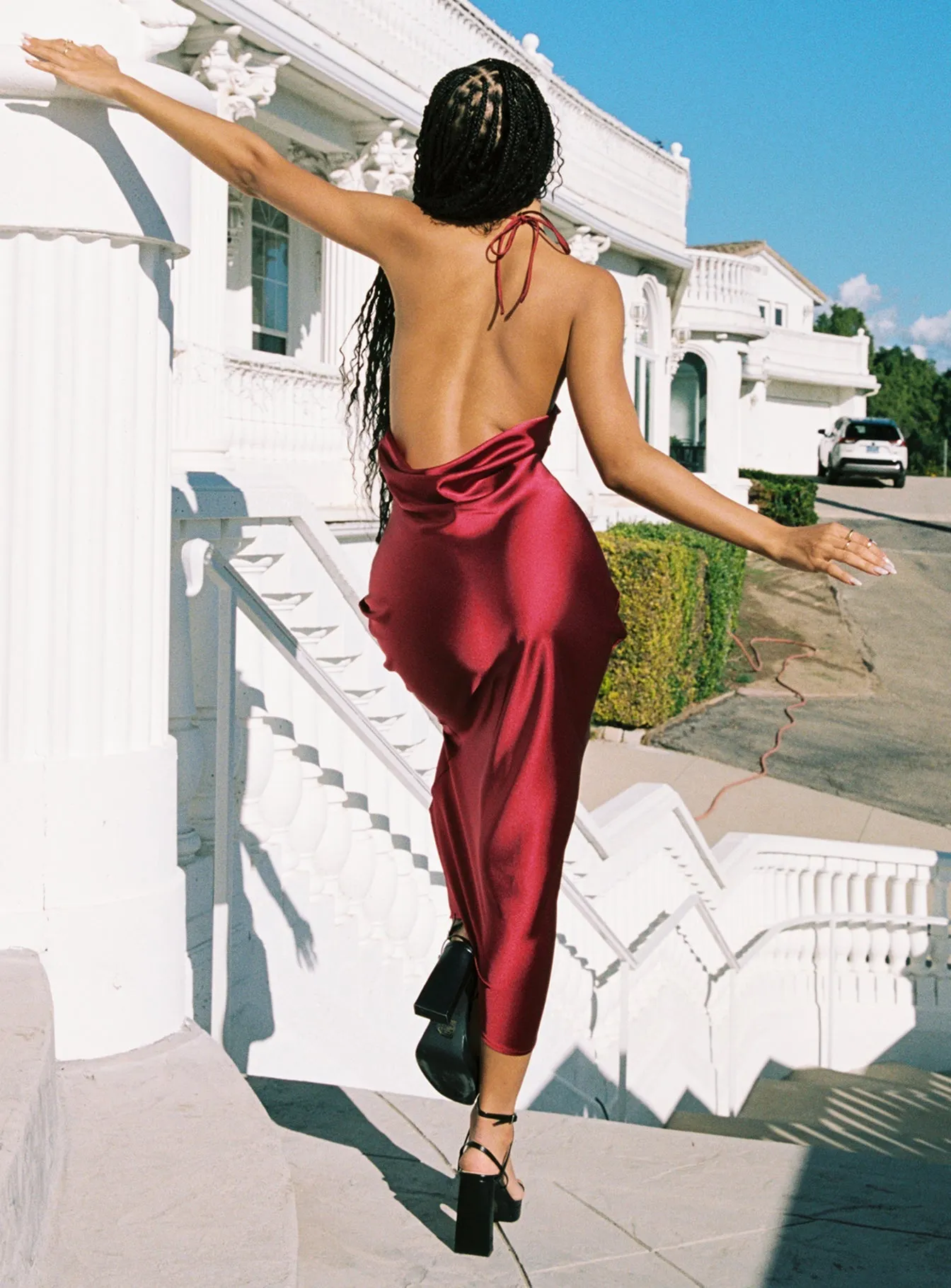 Relaxed-fit gown Everyday-Use Broughton Halter Maxi Dress Burgundy
