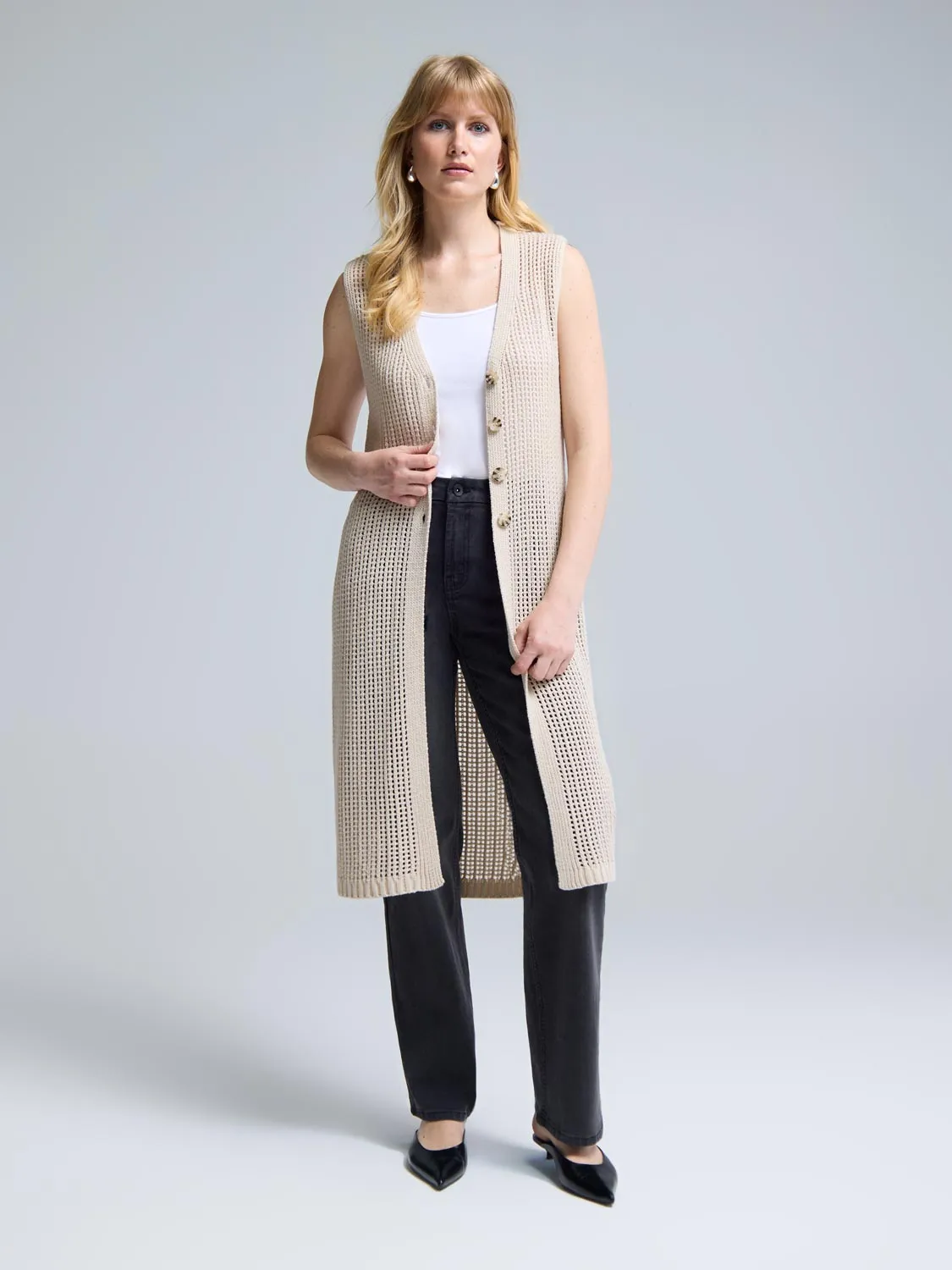 Long Crochet Sweater Vest MoistureWicking Yarn