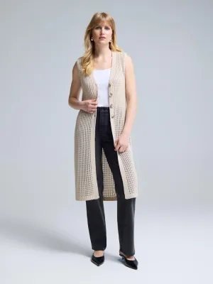 Long Crochet Sweater Vest Lived In