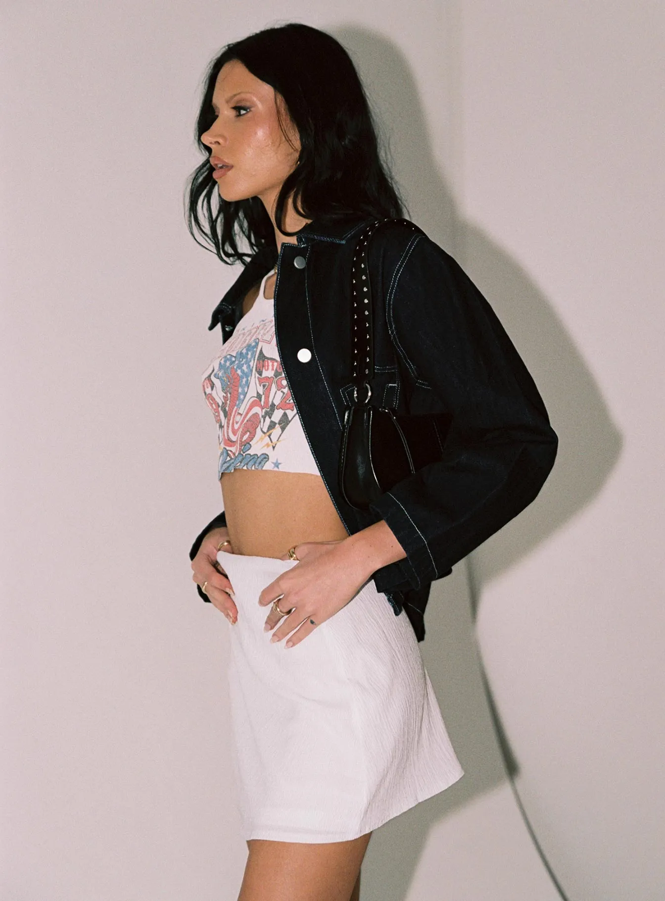 Buddy Mini Skirt White Pocket Design