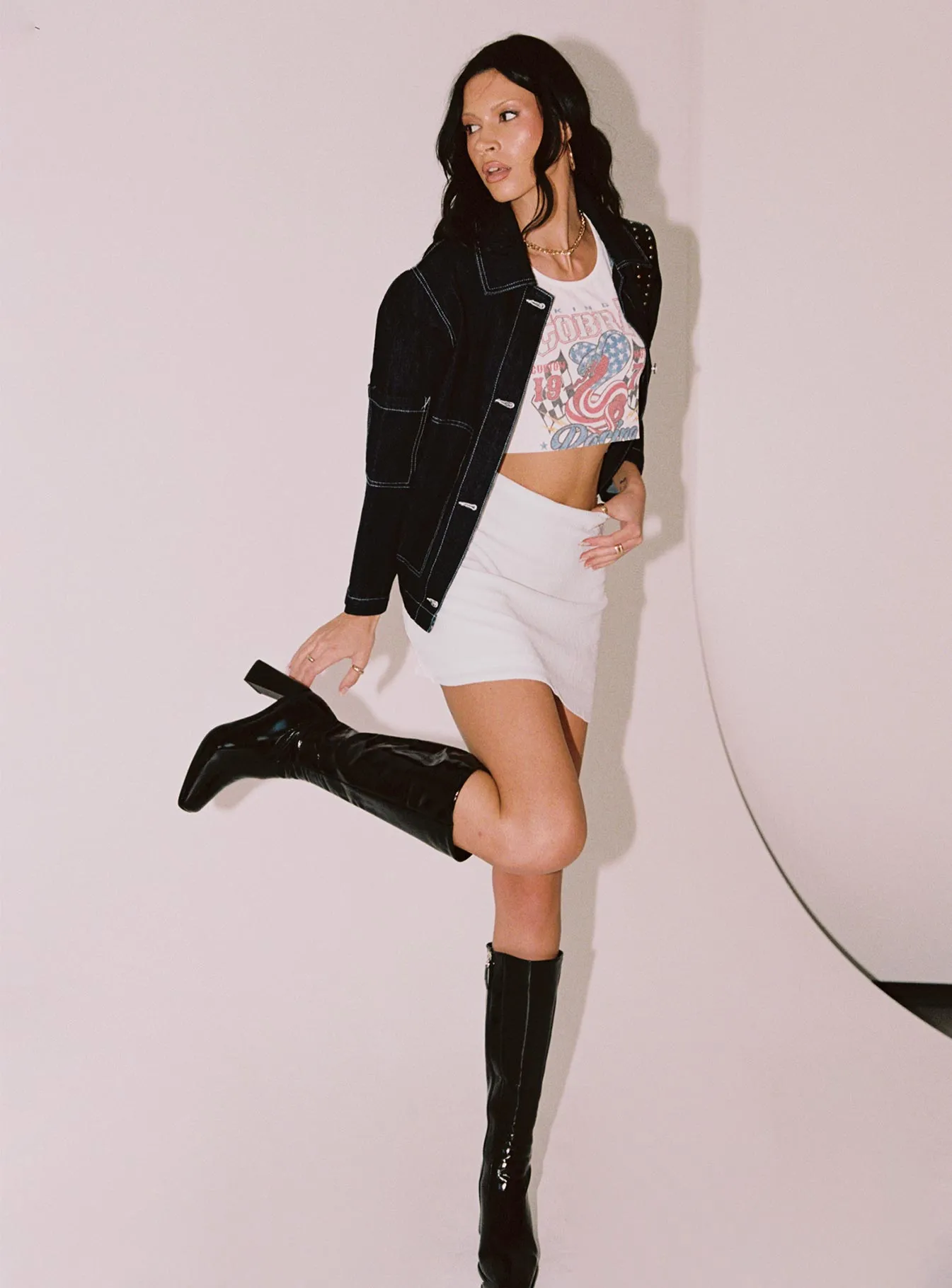 Casual Wear Contemporary Design Buddy Mini Skirt White