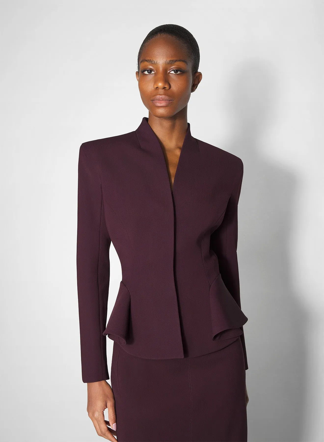 burgundy flared wool jacket Comfy Layers Comfy Fit Piece