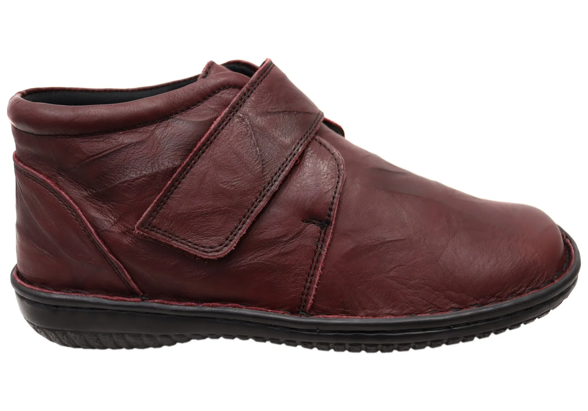 Cabello Comfort 5240-27 Womens Wide Fit Comfortable Leather Boots Lace   Up Closure Durable Shell Hiking Trails