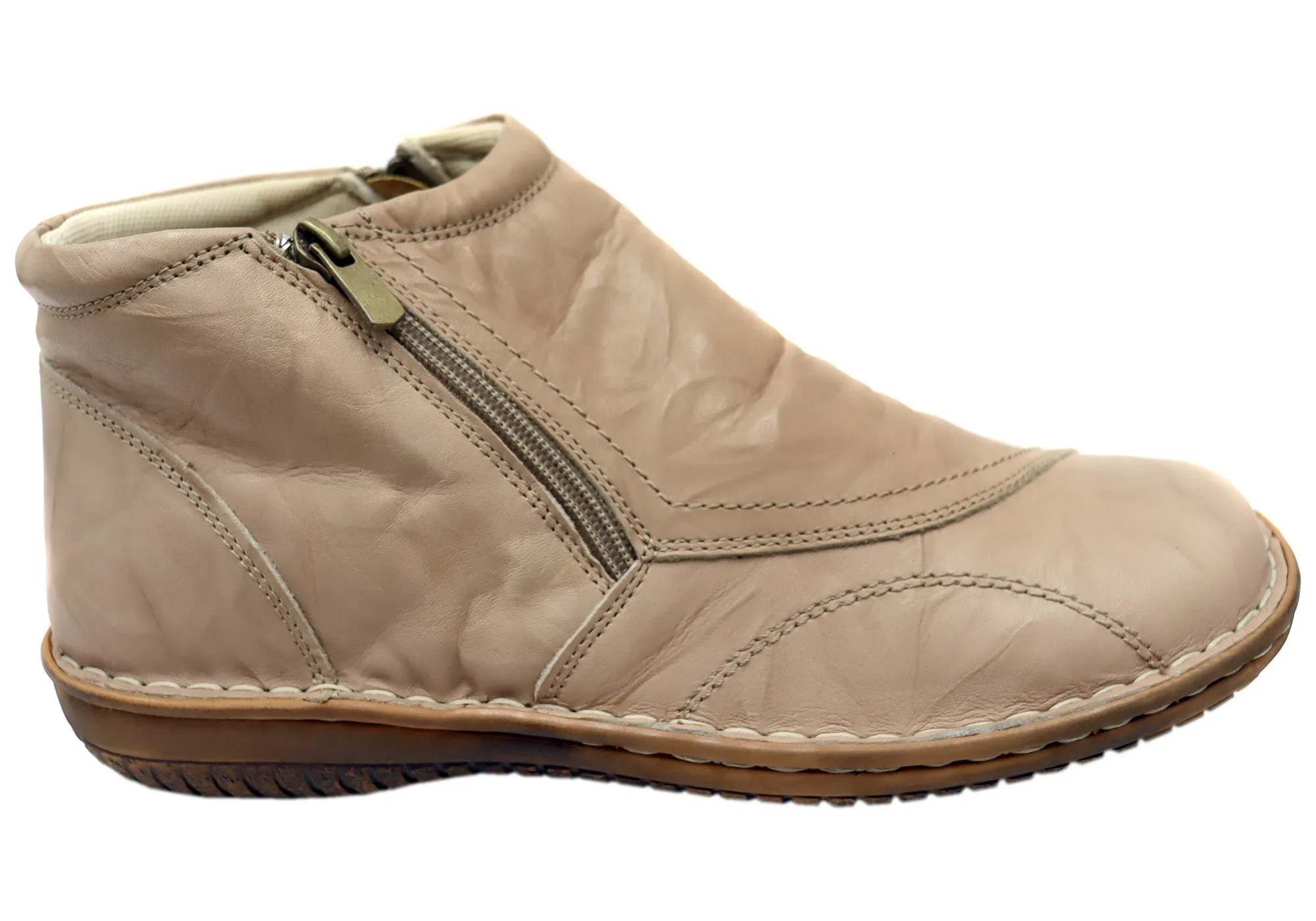 Sturdy Frame Cabello Comfort 5250-27 Womens Leather Boots Made In Turkey