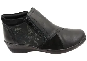 Cabello Comfort CP462-18 Womens European Comfortable Leather Boots Grippy Outsole Remote Hiking Mud Resistant Functional Minimalist