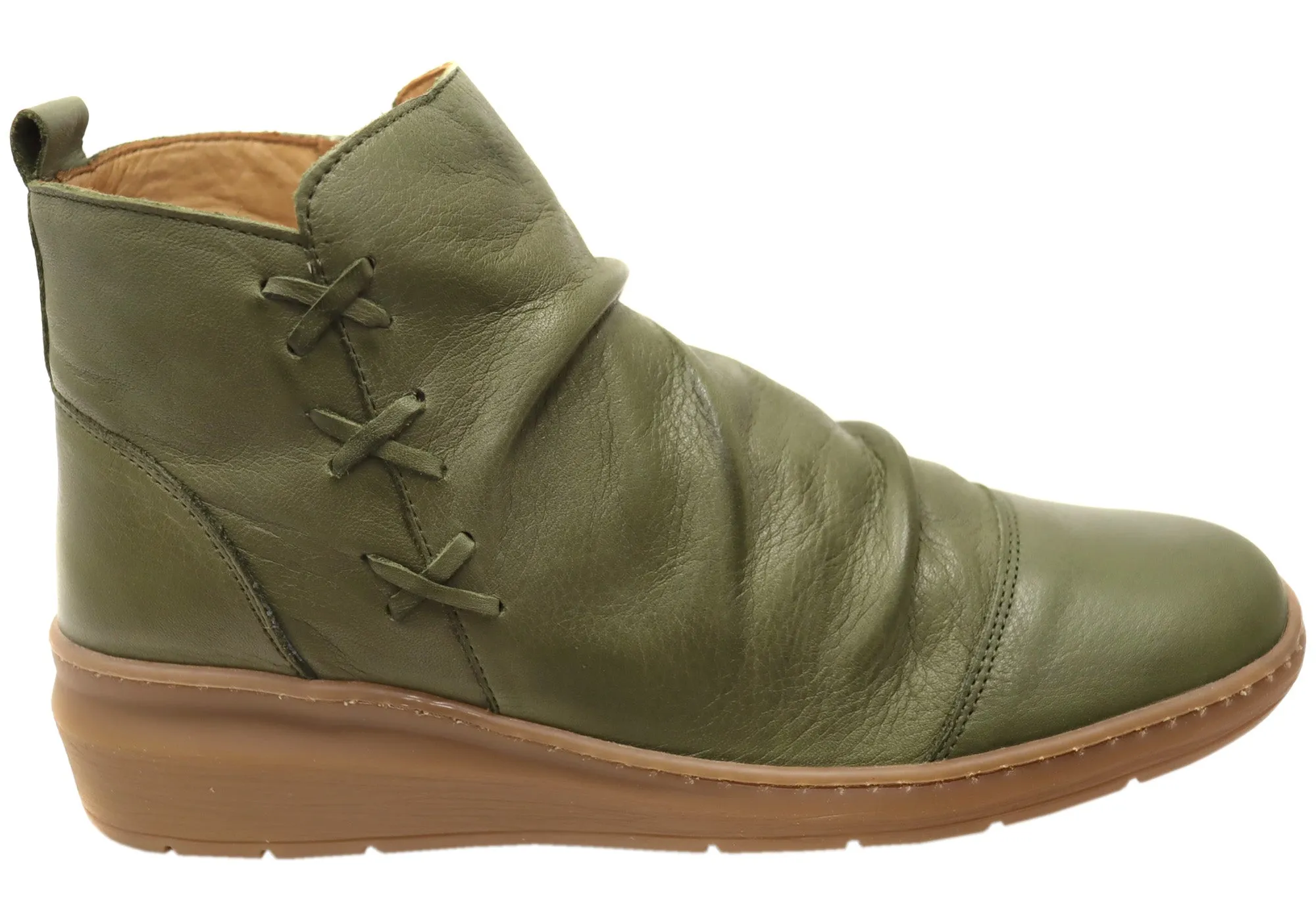 Cabello Comfort Perry Womens European Comfortable Leather Boots Sleek Outline