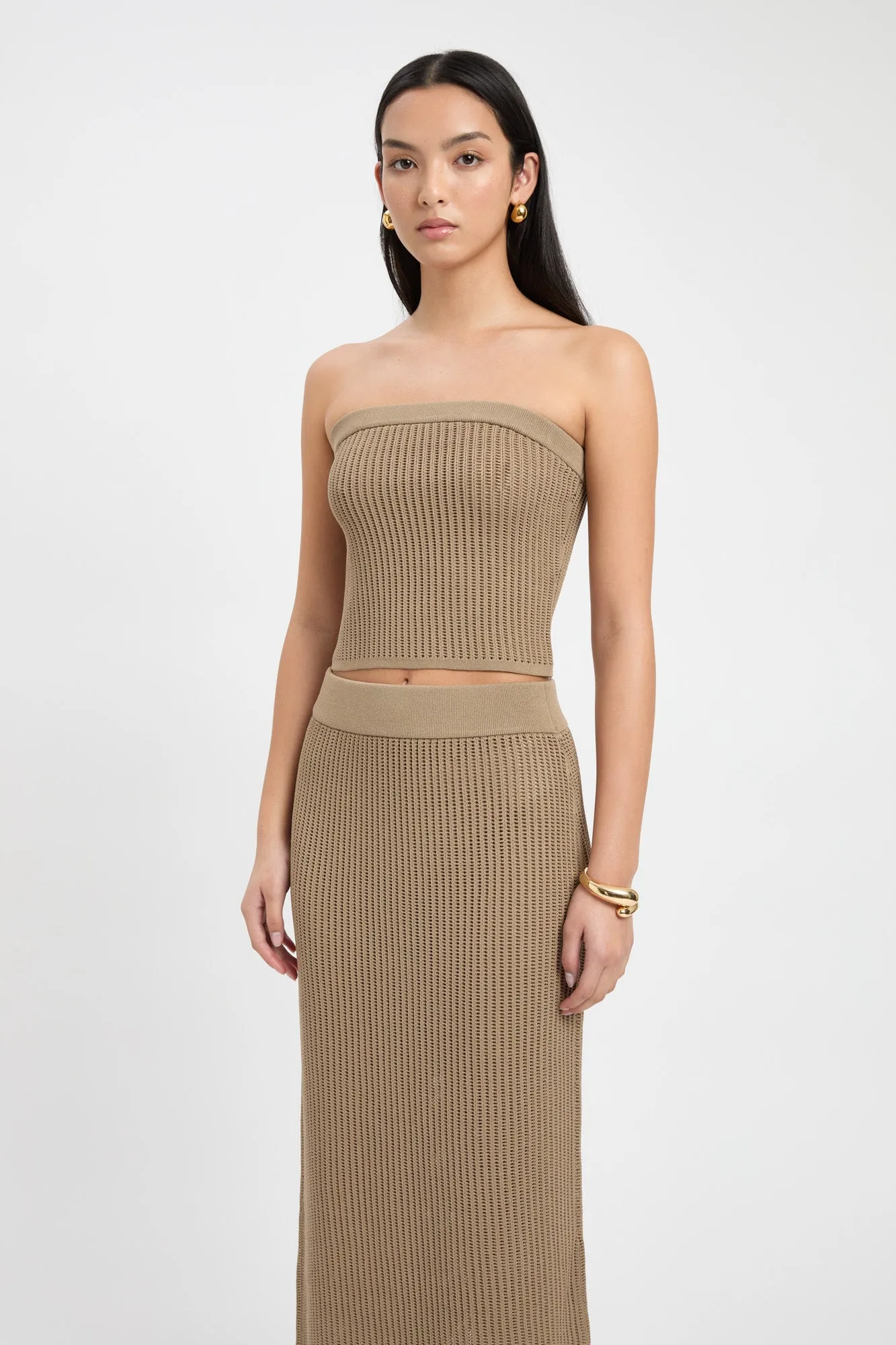 Cairo Strapless Top ZeroWaste Knitting Technique Recycled Polyester Thread