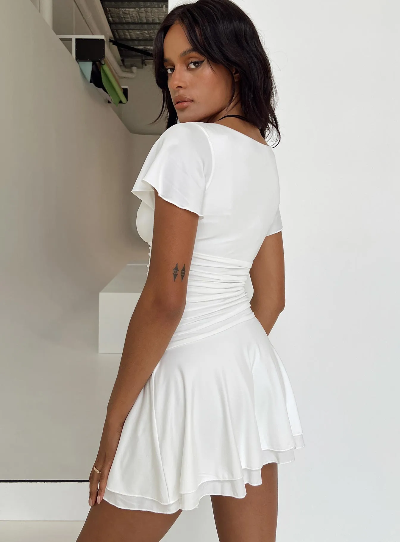Canino Mini Dress White Lunch Date Fresh Style