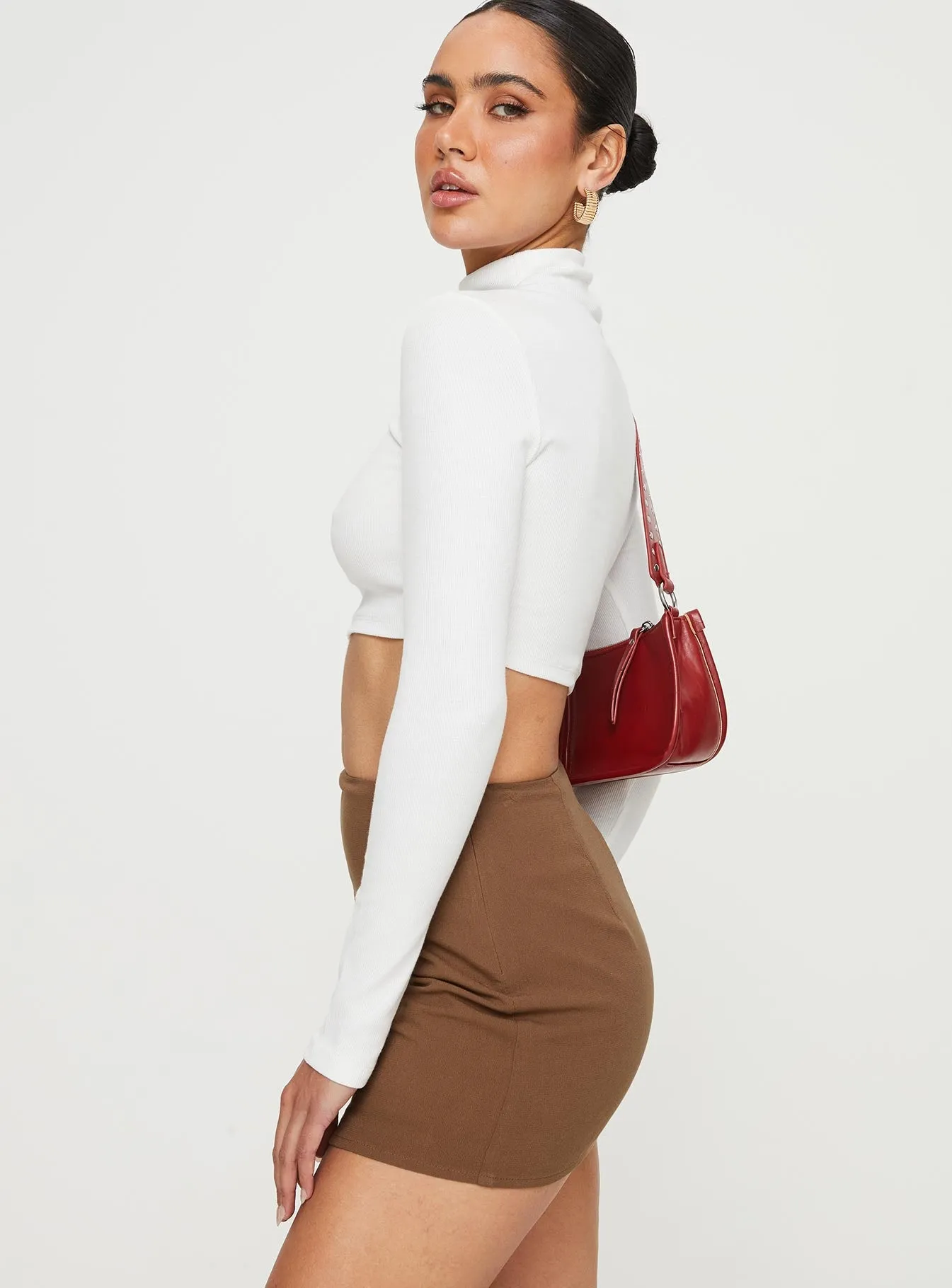 Caraliia Mini Skirt Brown Refined Style Style Moment