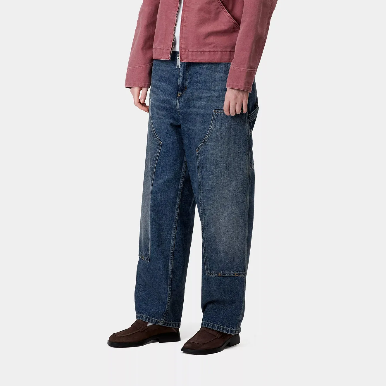 Breathable activewear Functional Ease Carhartt WIP Womens Brandon Double Knee Pant Blue Dark Used Wash