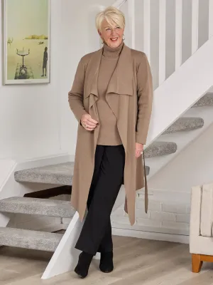 Carly Knitted Cardigan - Taupe Soft Layer EcoFriendly Dyeing