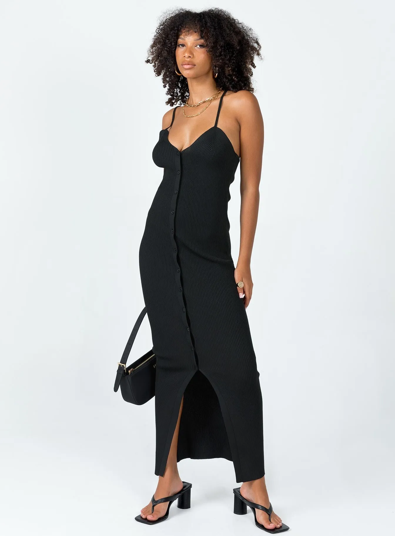 Casa Midi Dress Black Classic Flow Work Favorite