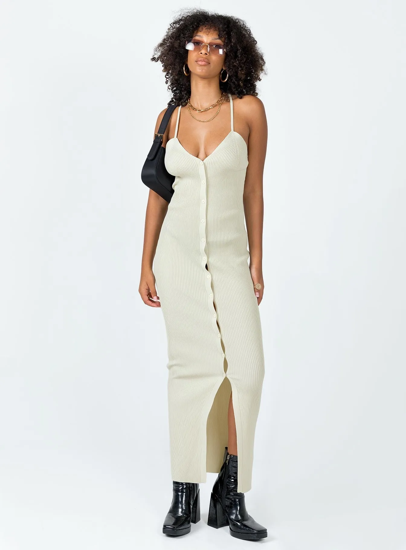 Casa Midi Dress Cream Texture Play Versatile Comfort Wear