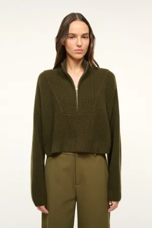 CASHMERE CROPPED HAMPTON SWEATER | OLIVE LowImpact Knitting