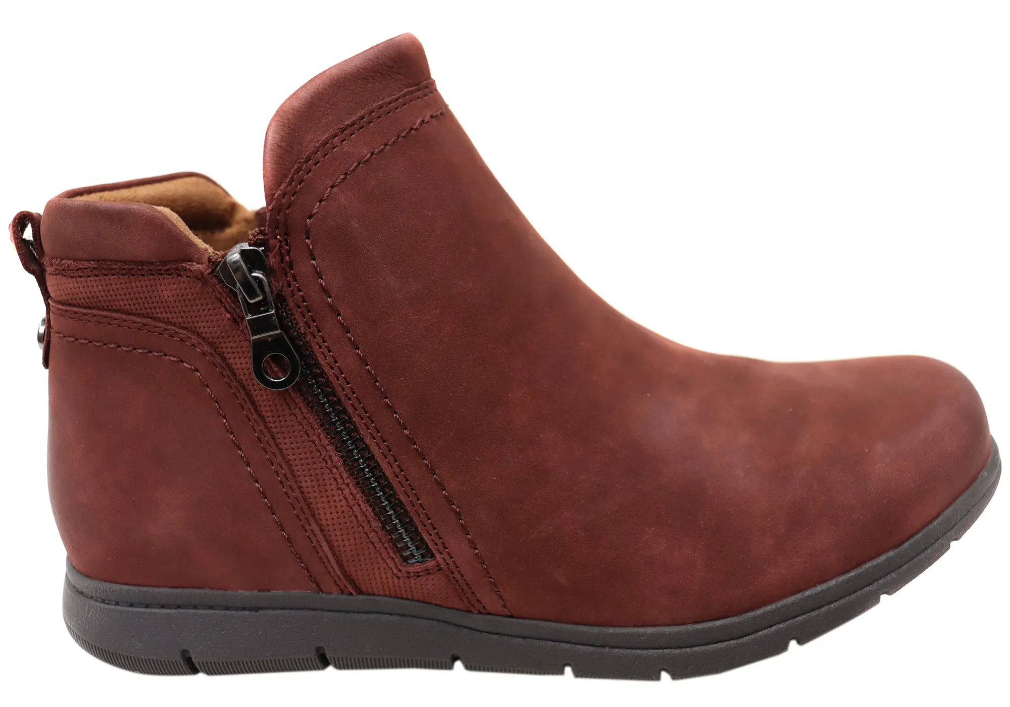 Cobb Hill Lidia Zip Boot Comfortable Leather Ankle Boots Durable Fit Adjustable Gusset Design