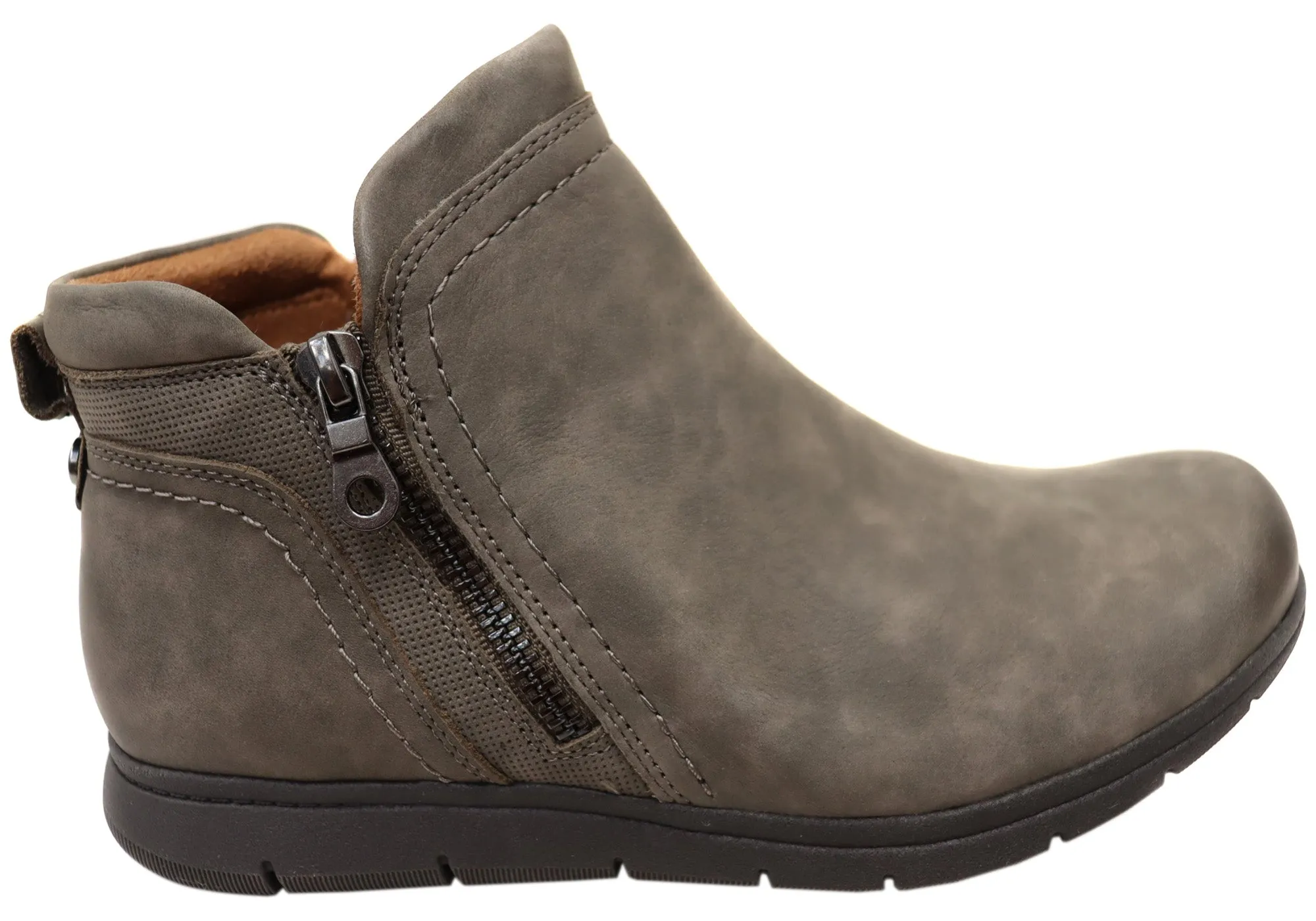 Cobb Hill Lidia Zip Boot Comfortable Leather Ankle Boots Ergonomic Design