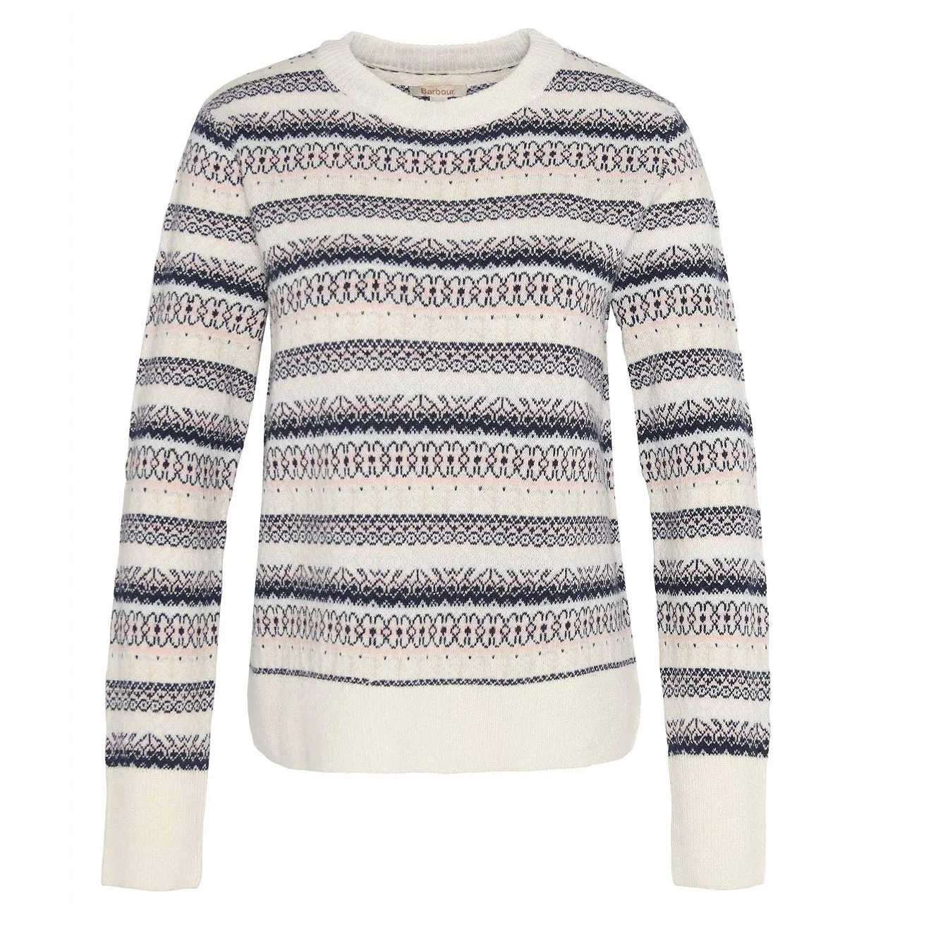 Barbour Womens Peak Knitted Jumper Multi Ribbed Hem Detail FadeResistant Yarn