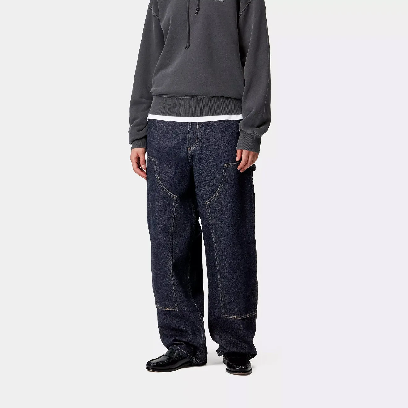 Relaxed Fit Design Carhartt WIP Womens Brandon Double Knee Pant Blue Rinsed