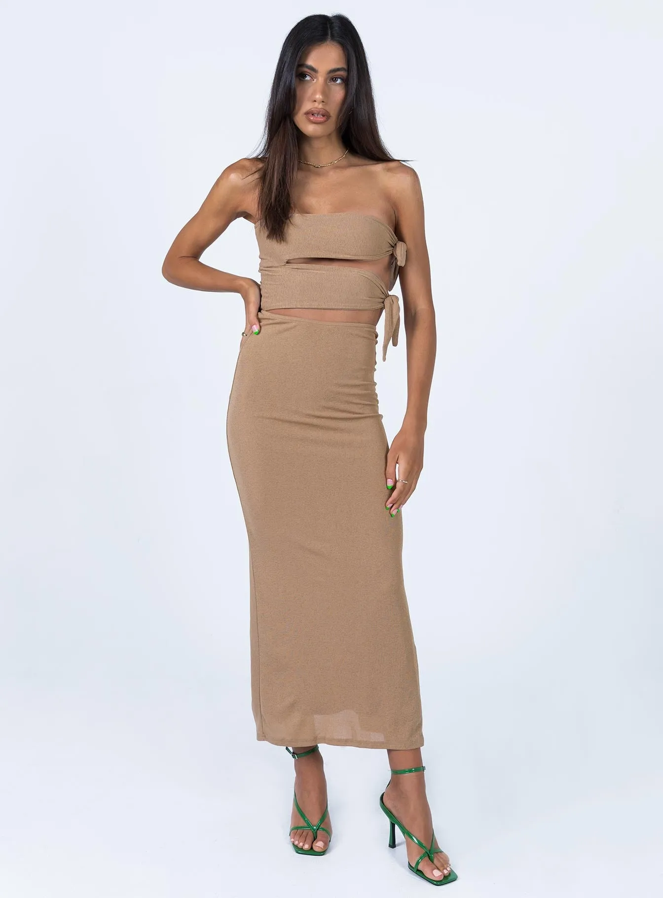 Soft Gradient Catherine Maxi Dress Brown