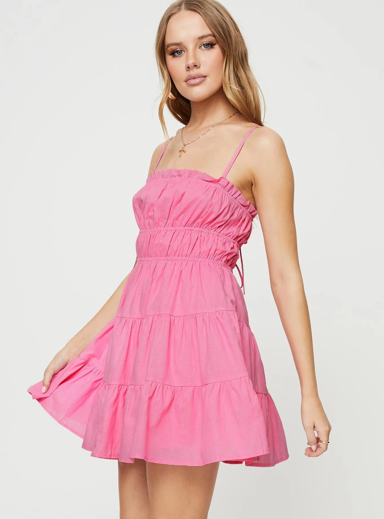 Magnetic-Closure Year Round Ceara Mini Dress Pink