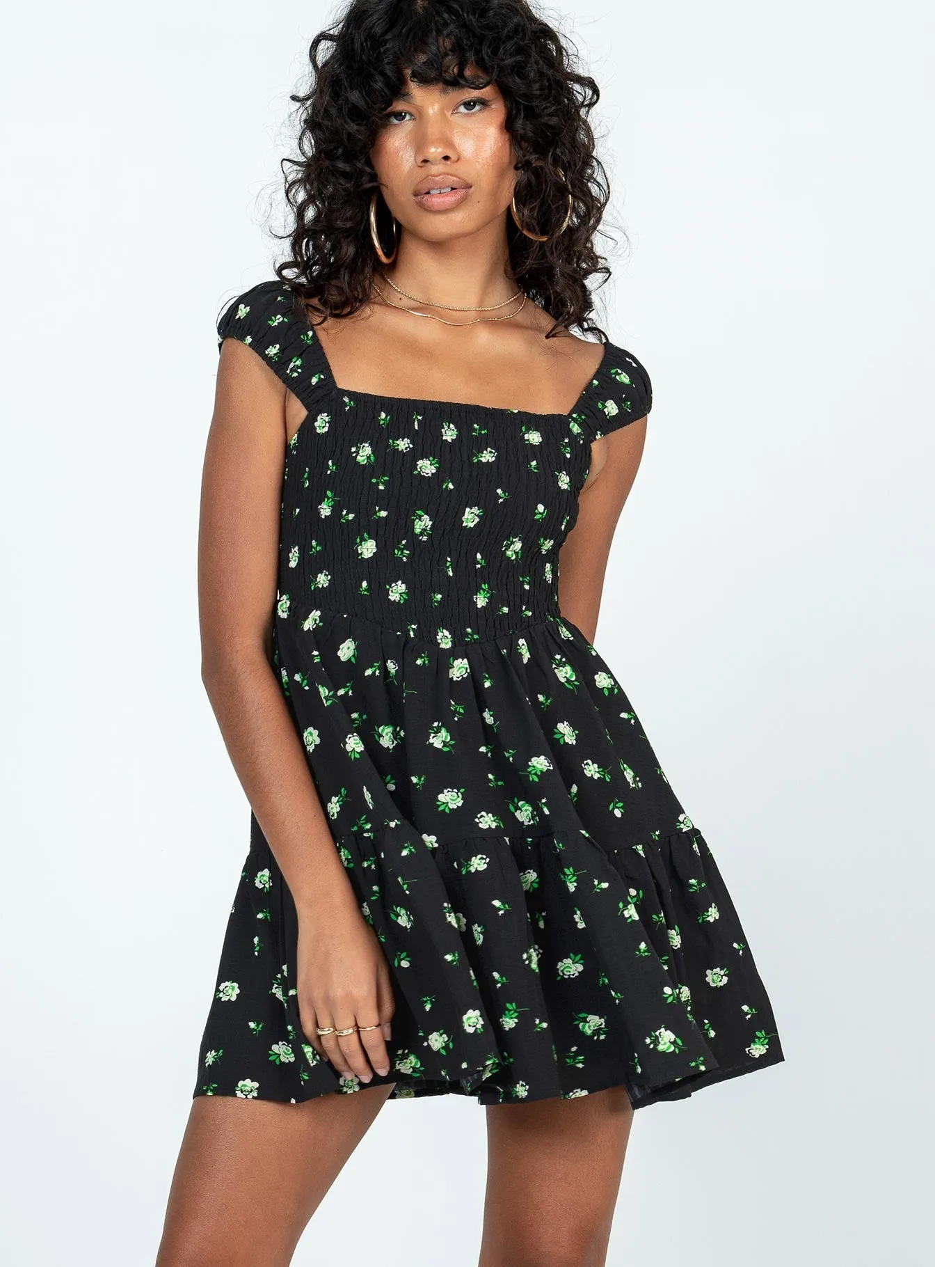 Dinner Outfit Cedarwood Mini Dress Black / Floral