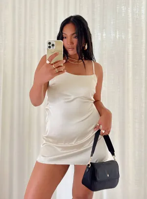 Chanelle Mini Dress Champagne Clean Touch Minimal Aesthetic