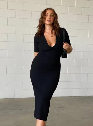 Chanted Midi Dress Black Euro Ease