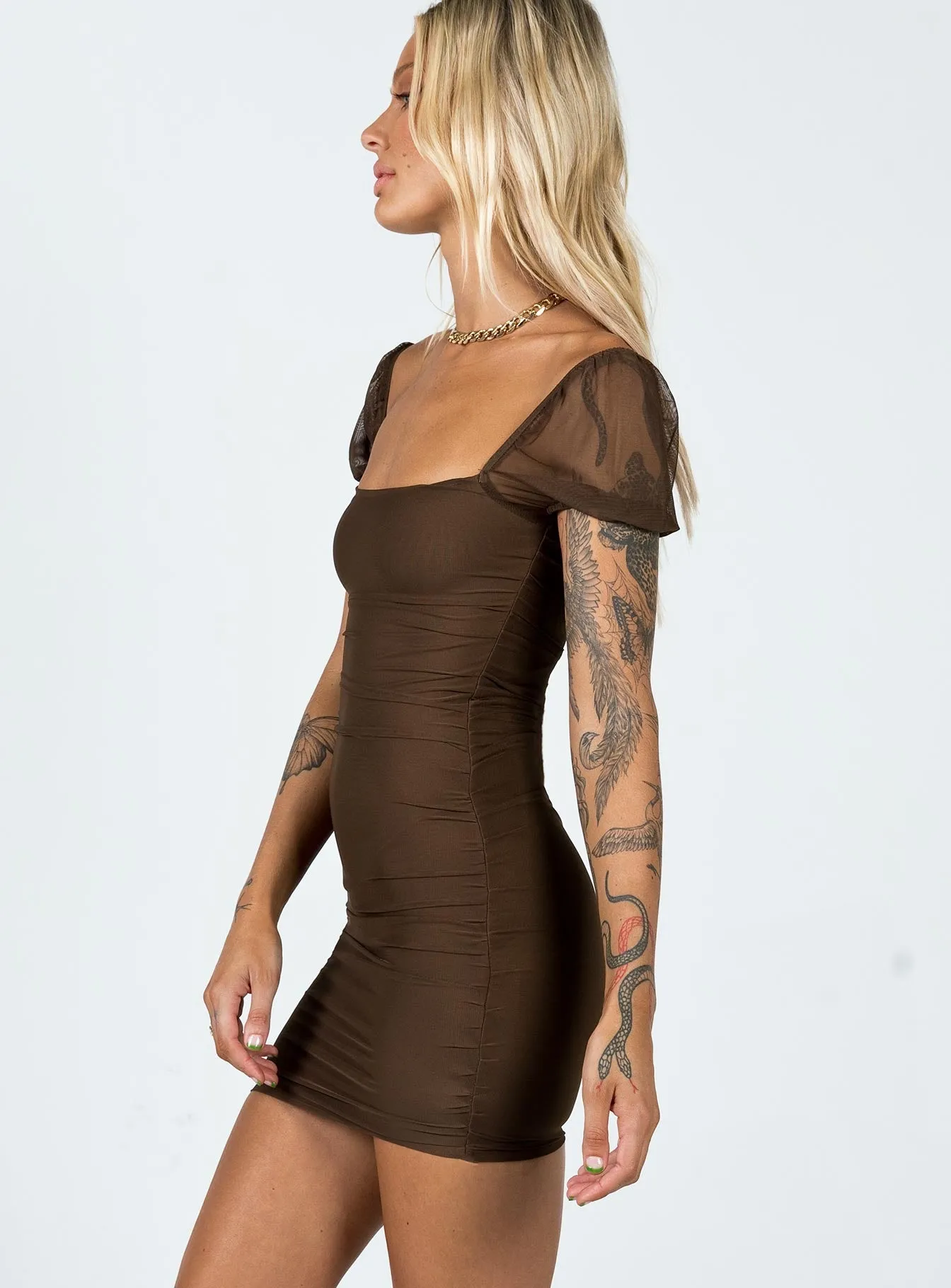 Charvi Mini Dress Brown Sweet Mood Timeless Beauty