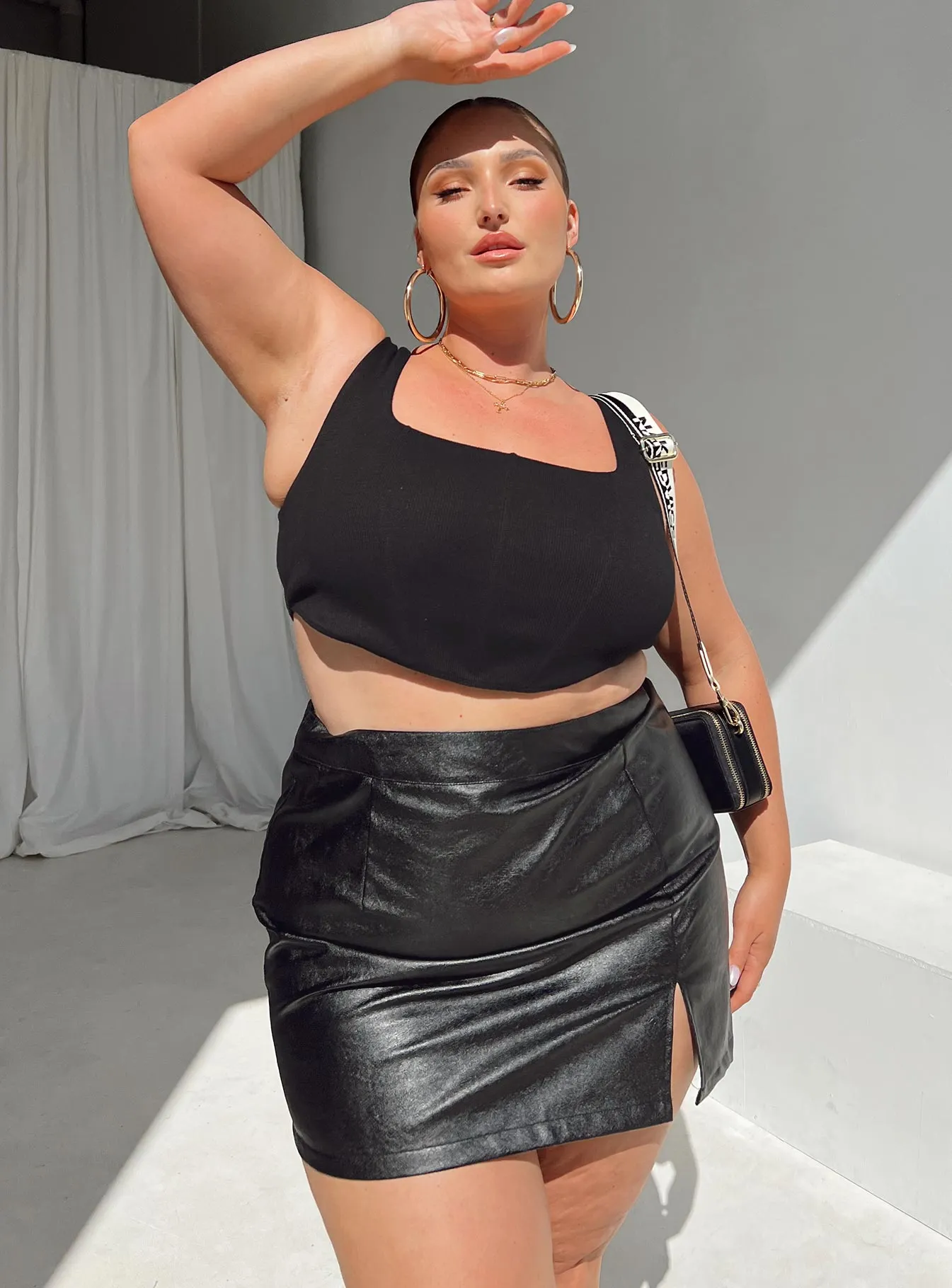 lace accents Chelsea Mini Skirt Black Curve