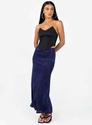 Outfit Lookbook Braxton Maxi Skirt Blue