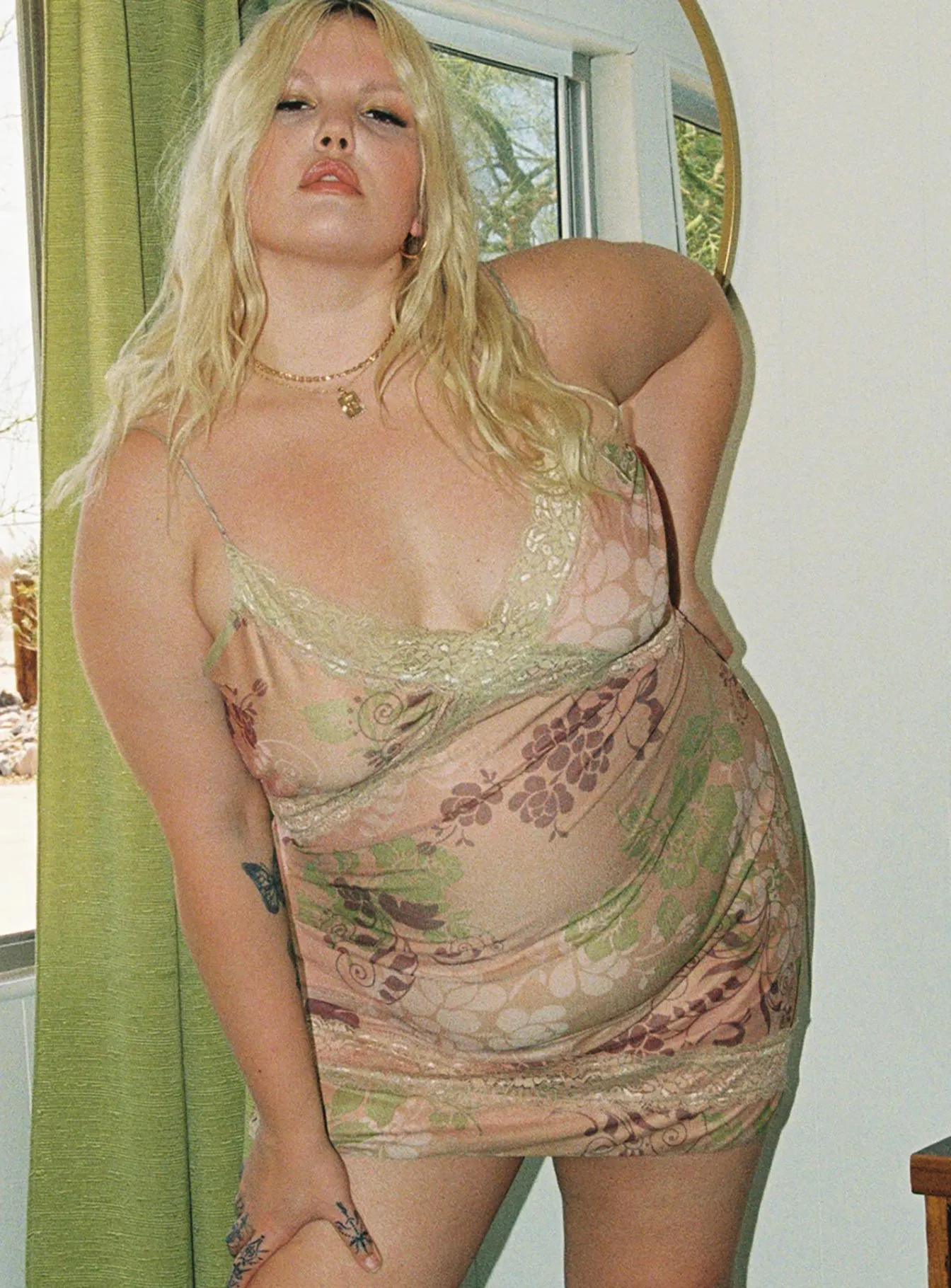 Dance Free Mini Dress Multi / Green Curve Ribbed-Texture