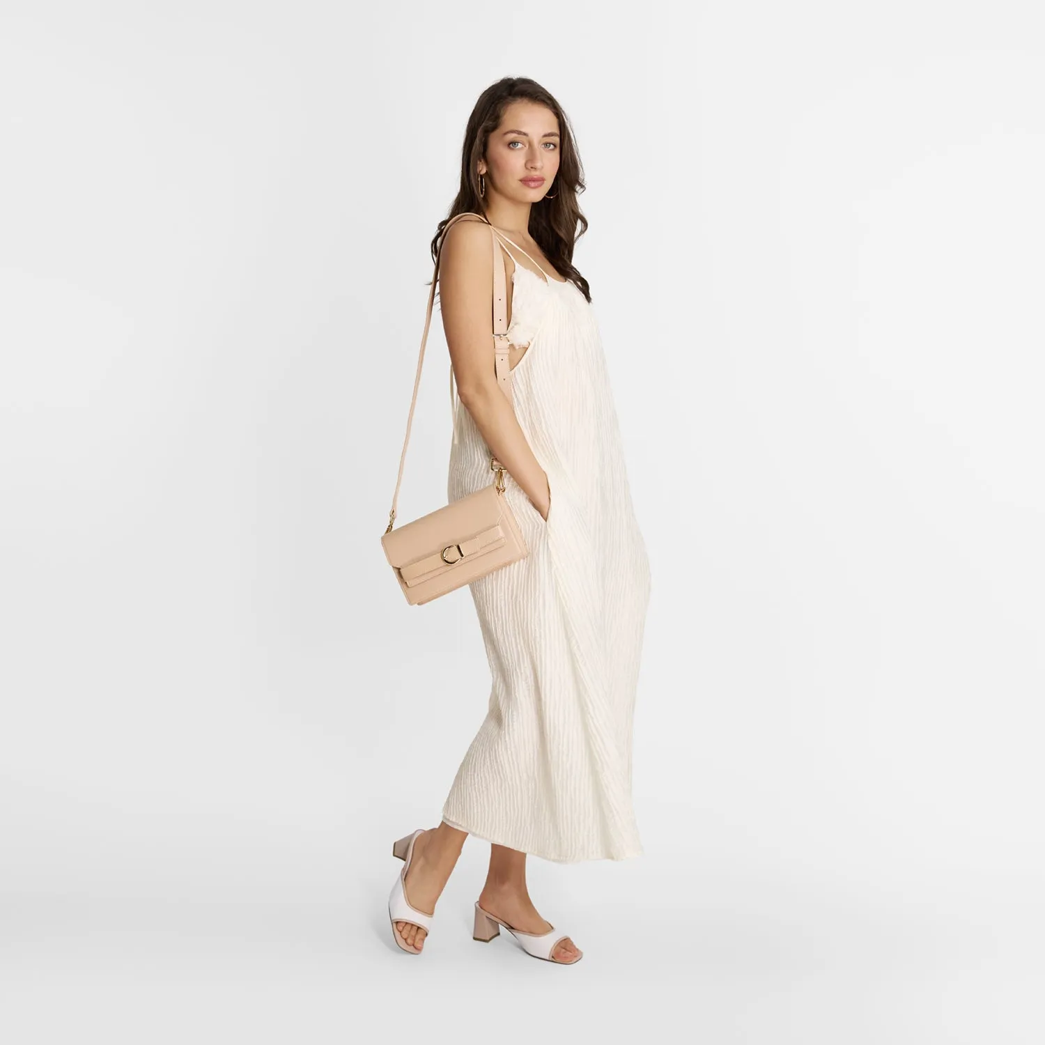 Connie Sandal Heel | Cream/Nude Leather Smooth Style