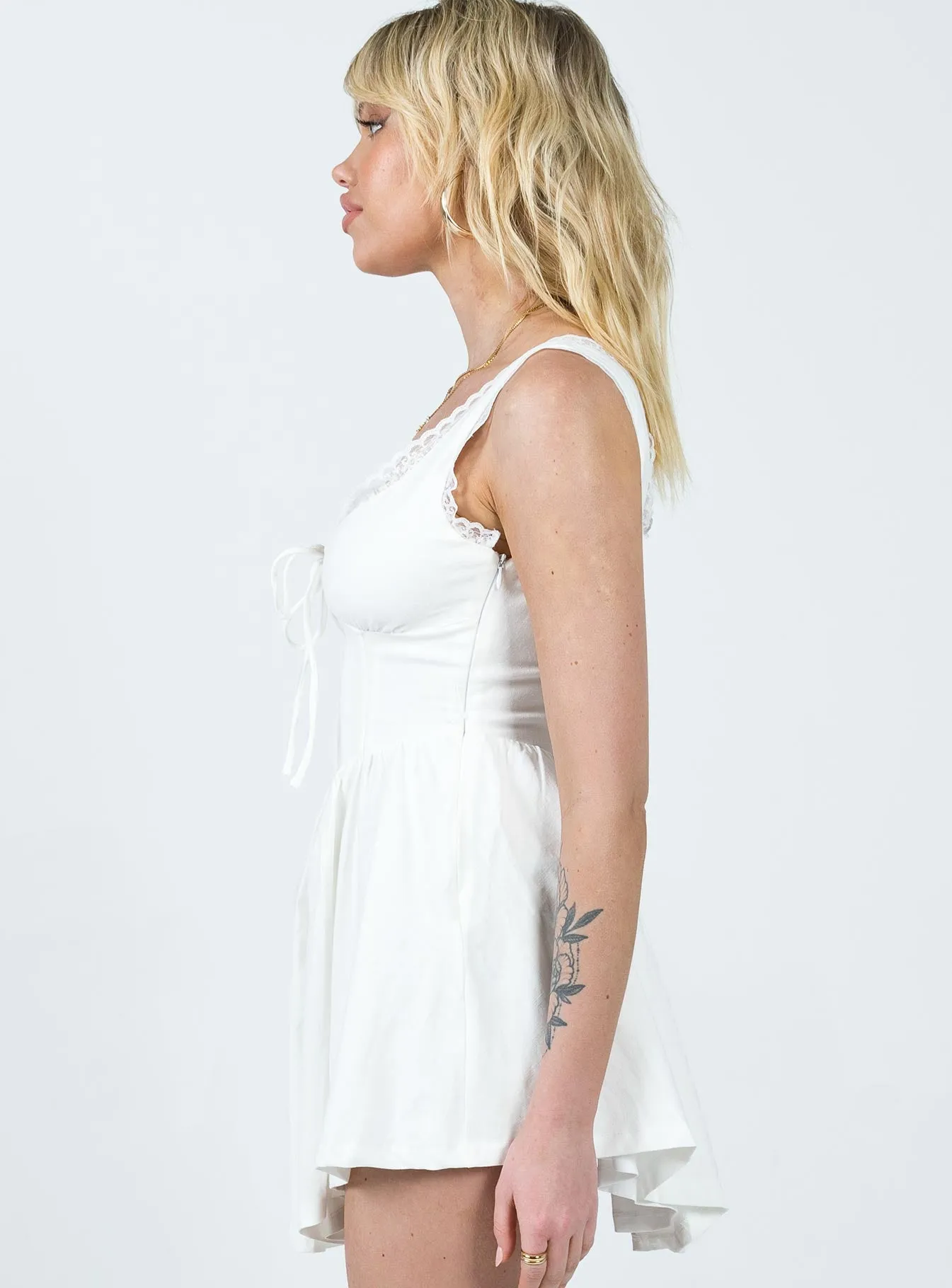 Scarlett Mini Dress White Feminine Line