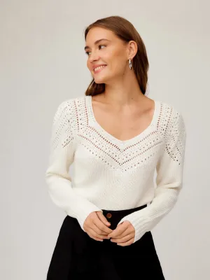 Lola Crochet Sweater Home Casual Outfit Midweight Feel