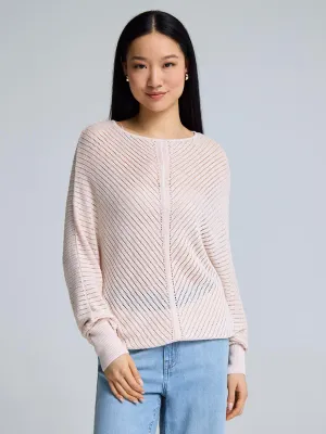 Long Dolman Sleeve Sweater Drop Shoulder Cut