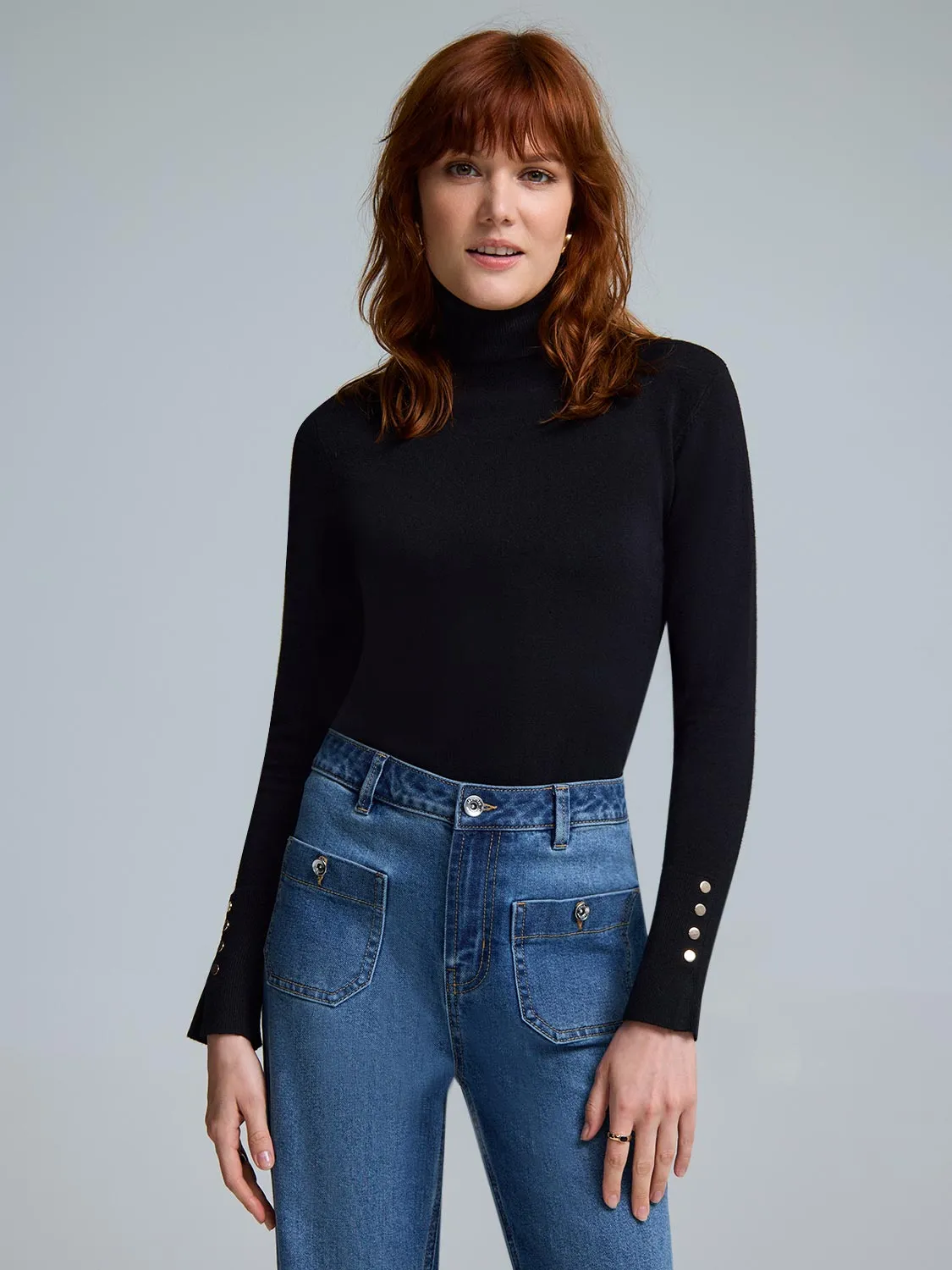 Ribbed Turtleneck Sweater Luxe Layer simple design