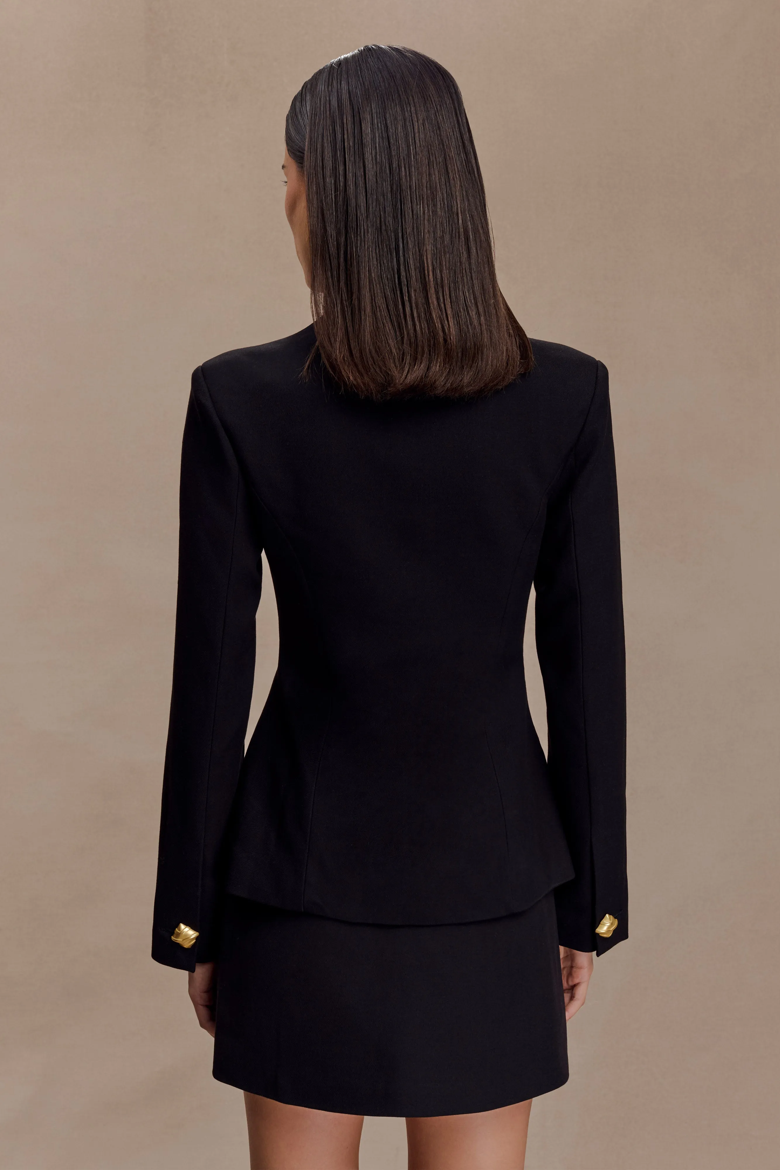 Articulated Ergonomic Fit Christel Suiting Fitted Blazer - Black