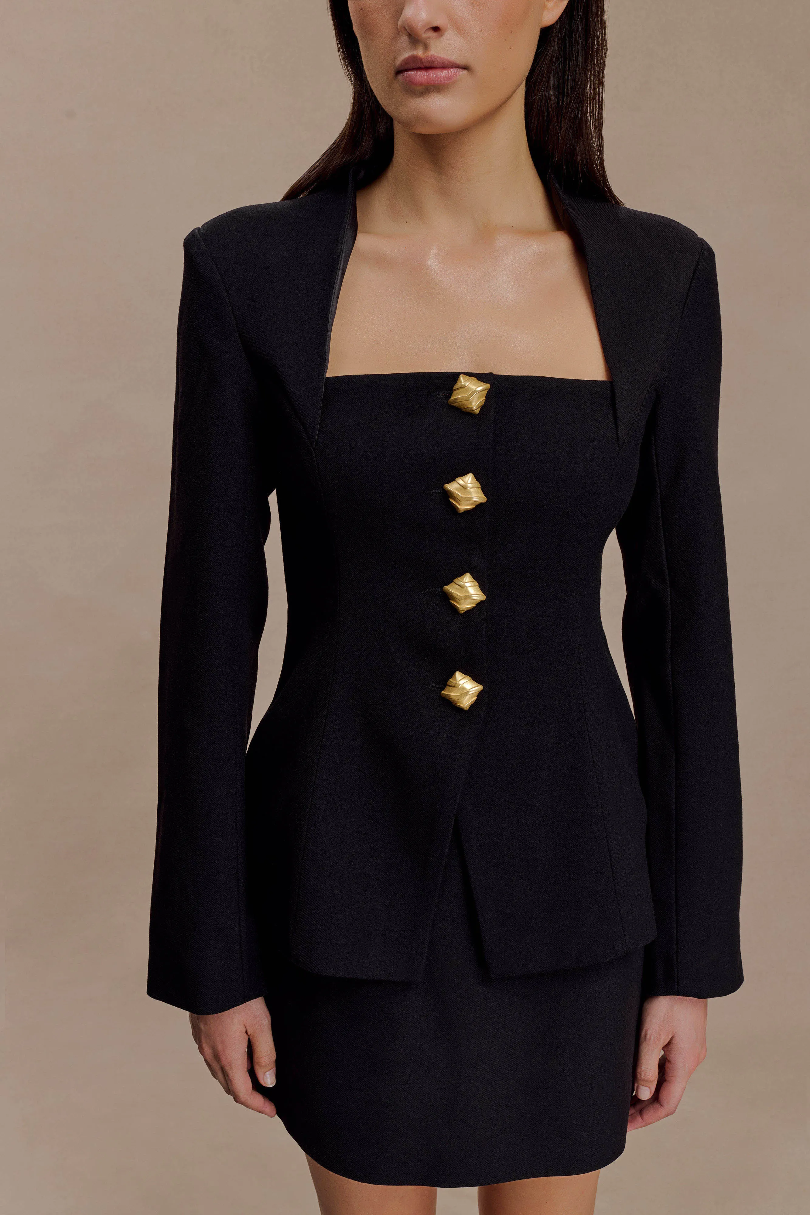 Christel Suiting Fitted Blazer - Black Chill Commute Fit