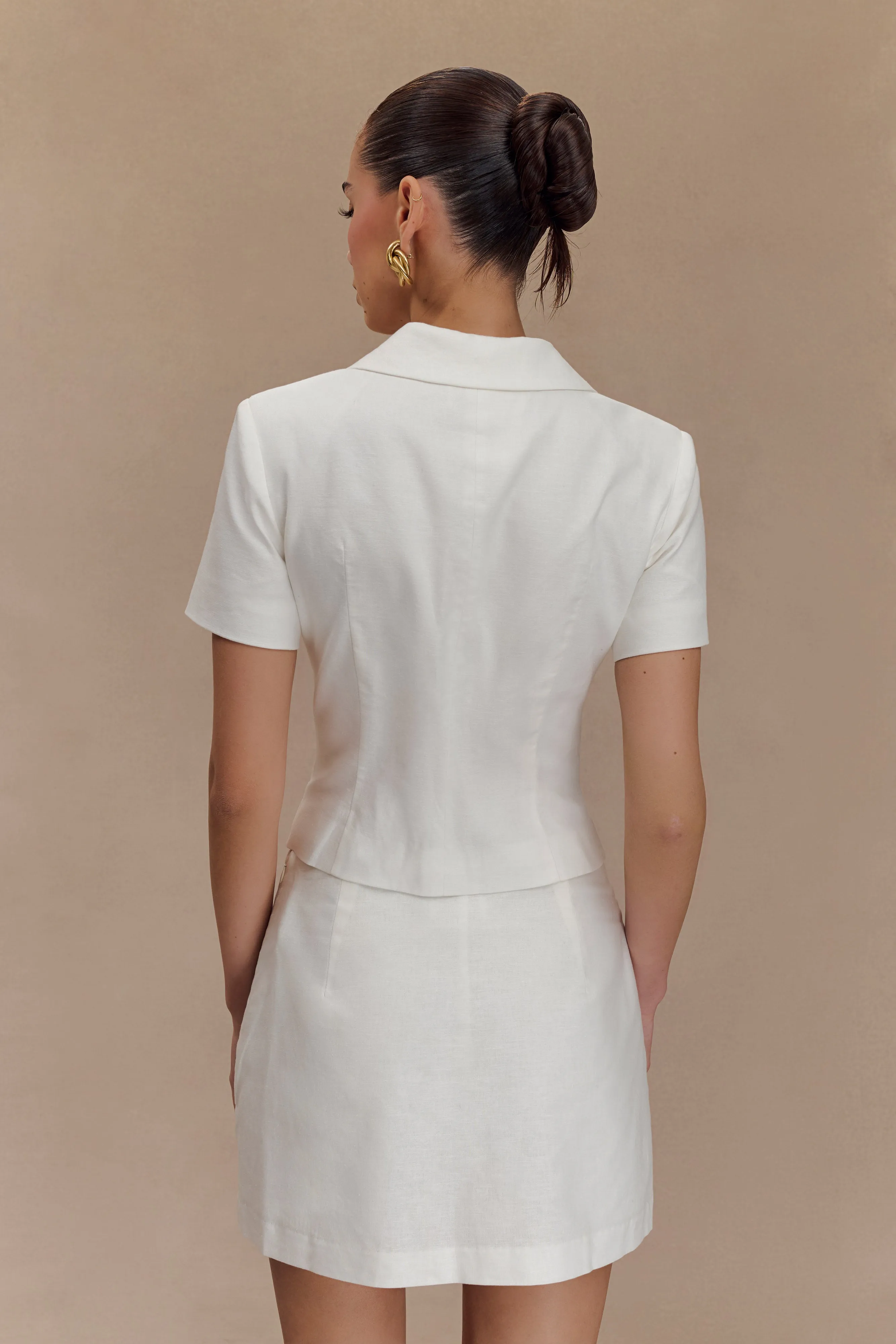 ErgonomicCut Modular Layering Ciara Linen Jacket - White