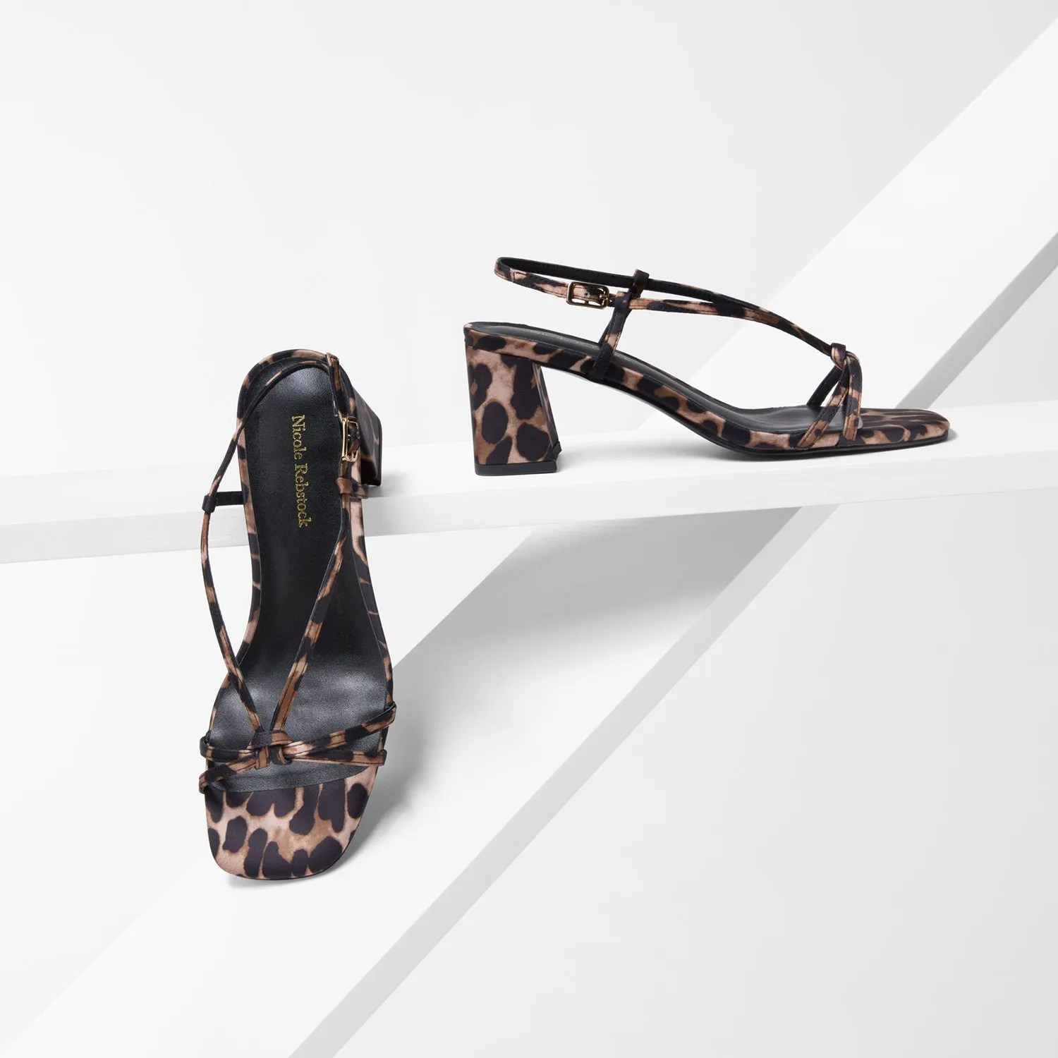 Stylish Look Quick Drying Cici Sandal Heel | Leopard Print Satin