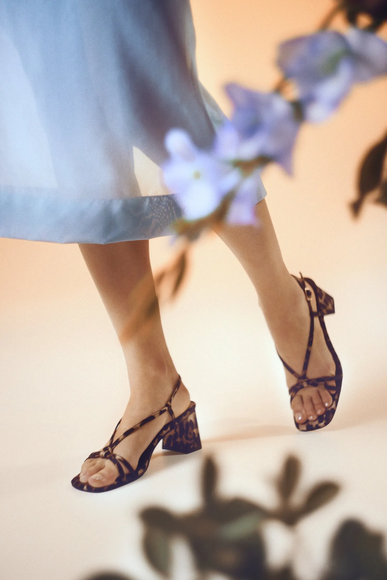 Cici Sandal Heel | Leopard Print Satin Party Ready