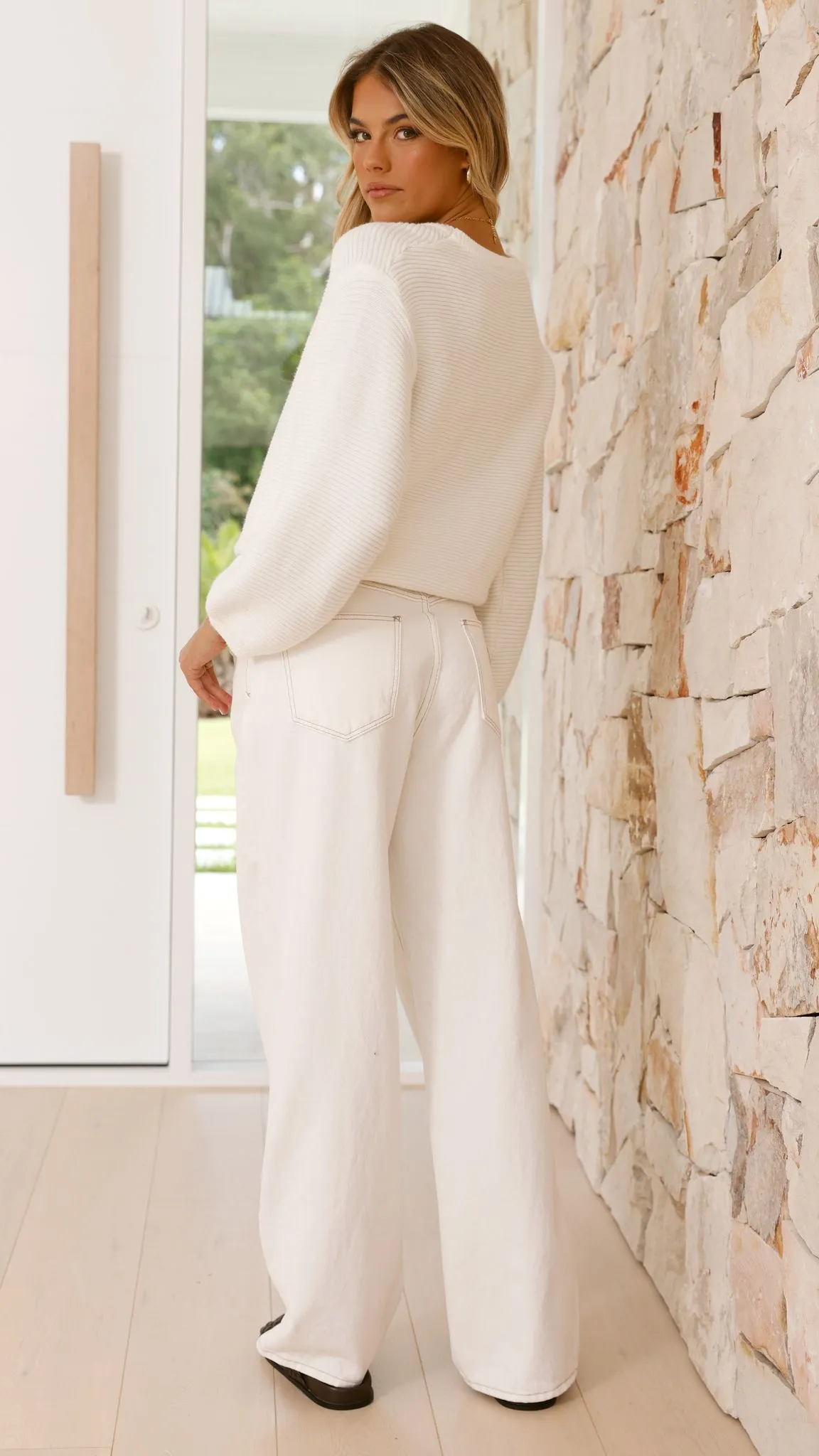 Ventilated Mesh Panels NonRestrictive Fit Carmel Knit - White