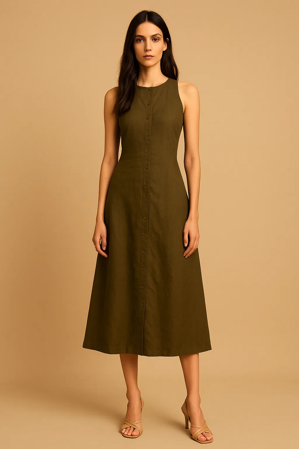 Iris Button Down Olive Dress Playful Twist