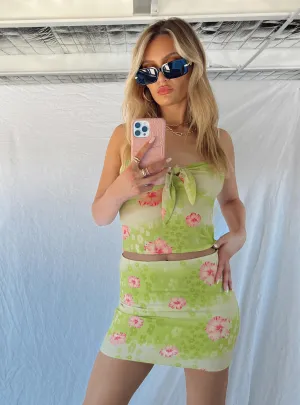 Caloola Mini Skirt Green Media Feature Fresh Vibe