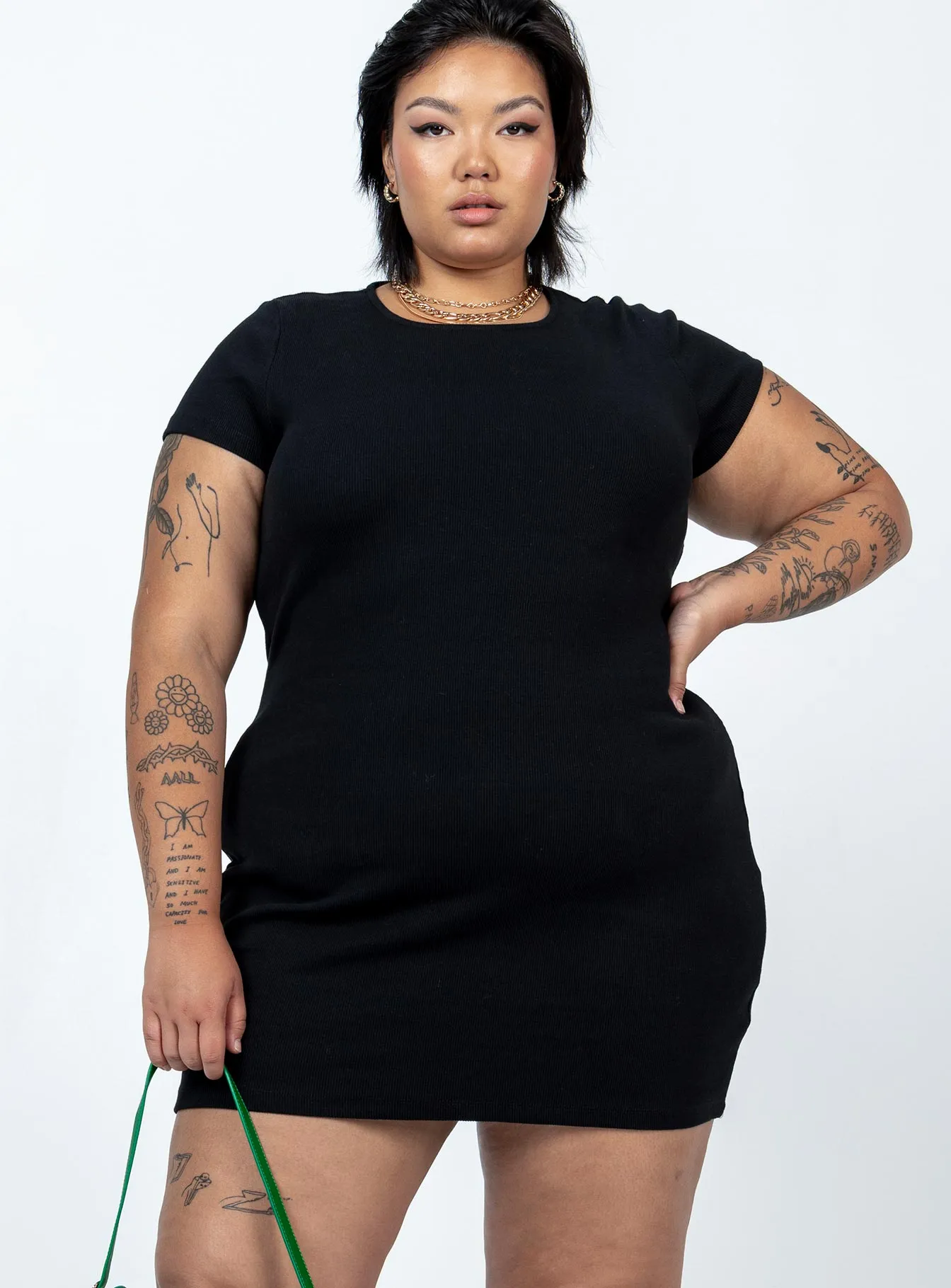 Classic Mini Dress Black Curve Casual Pick