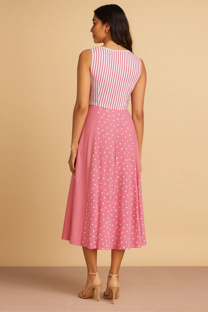 Power Soft Subtle Glam Wild Flower Pink Wrap Dress